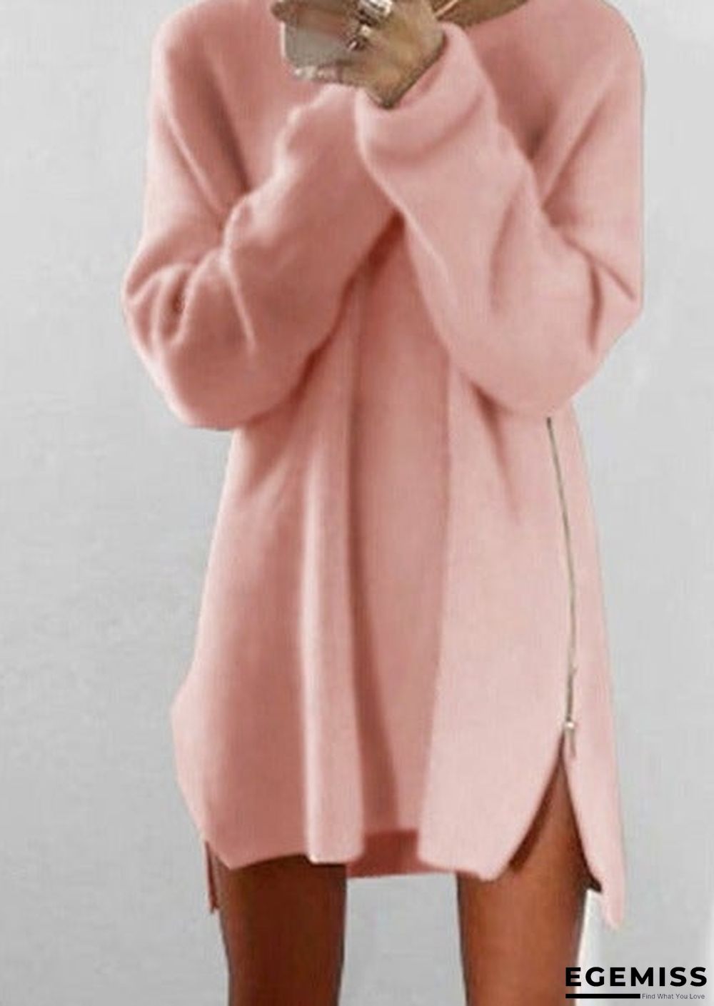 Casual Loose Zip Sweater Dress | EGEMISS