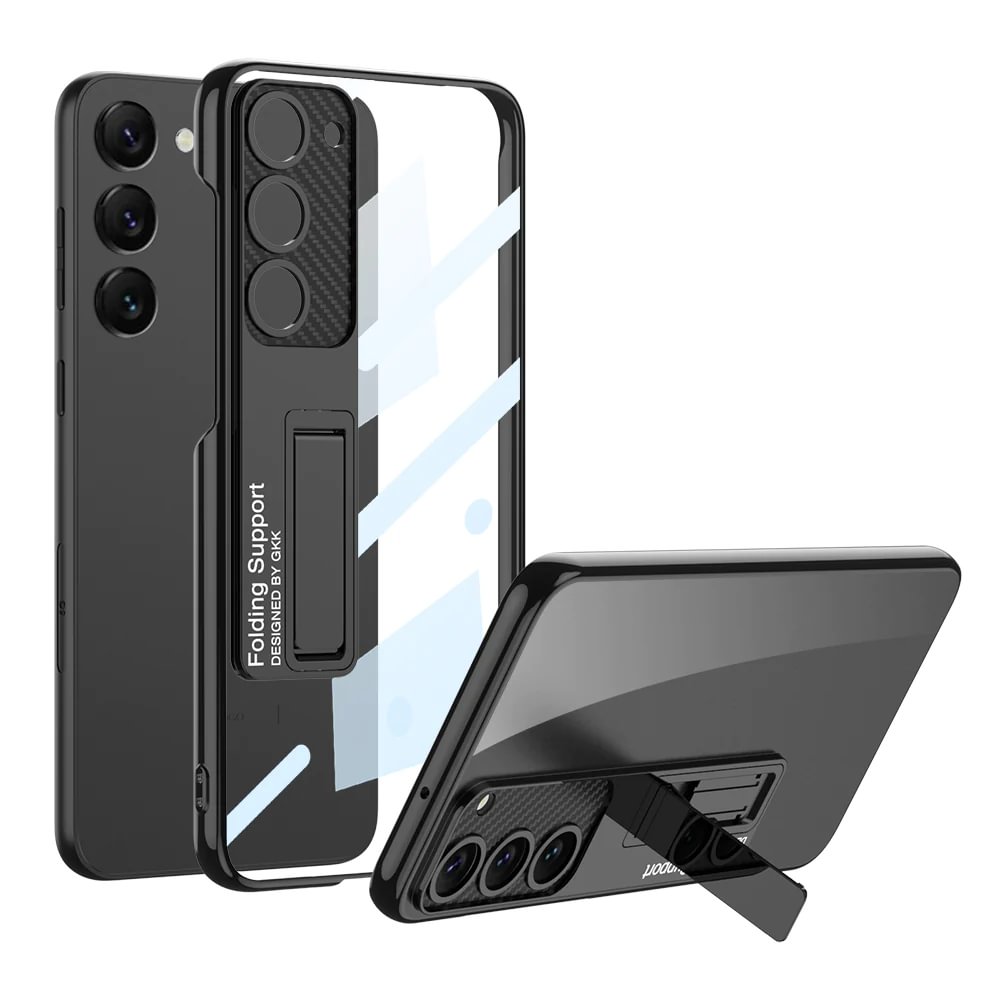 Applicable To Samsung S23/S22 Series Transparent Electroplating Bracket Mobile Phone Case