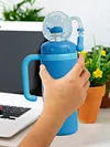 Stainless Steel Whale Fountain Tumbler with Handle Drinking Cup Creative Gift