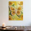 DIY Pearl Painting Sunflower Butterfly for Home Wall Decor with Frame(30x40cm)