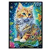 (US Local)50-Page A5 Cat Diamond Painting Notebook for Adult Holiday Birthday Gift