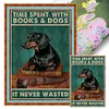 Time Spent With Books&Dogs It Never Wasted-11CT Stamped Cross Stitch 40*60cm(Big Size)