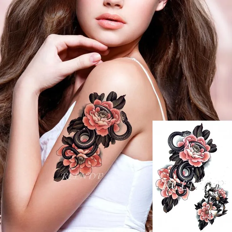 Waterproof Temporary Tattoo Sticker Sexy Thigh Love Sick English Words Gothic Water Transfer Fake Tatto Flash Tatoo for Women