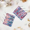 (US Local)8Pcs DIY Peacock Diamond Painting Art Bookmarks with Crystal Pendants for Gift