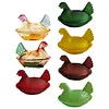 Vintage-Style Glass Hen on Nest Dish with Lid Tabletop Dessert Plate Snack Bowl