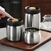 Stainless steel tea coffee bean sealed jar moisture-proof household press vacuum jar