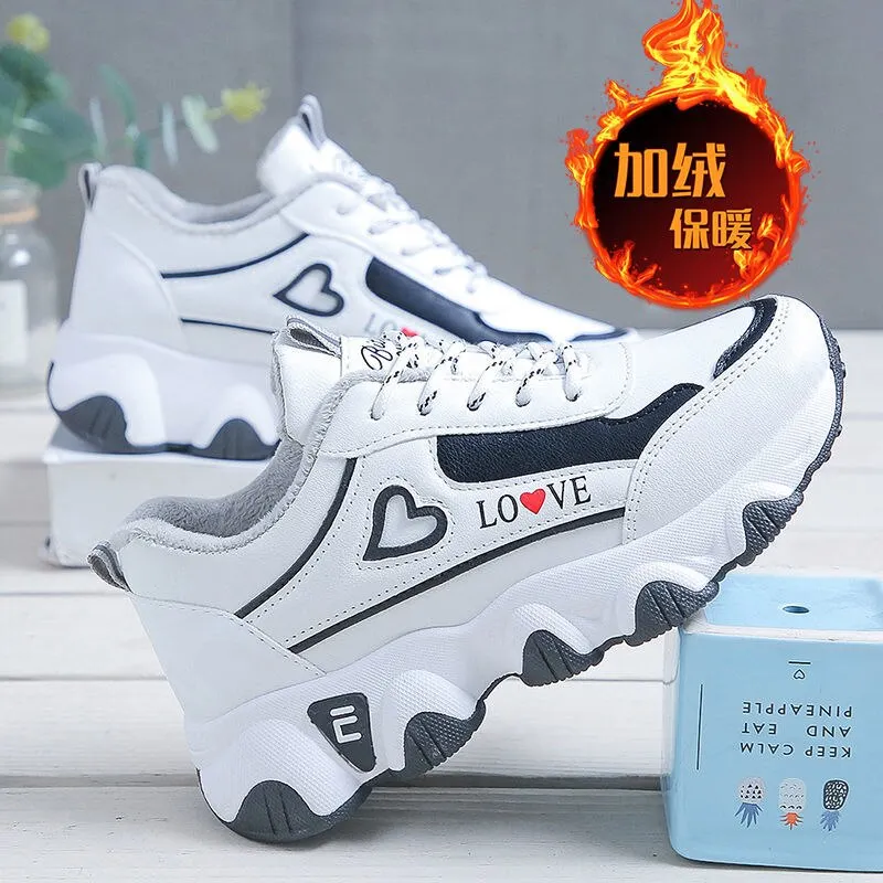 Daddy Women's 2020 Autumn and Winter New Students Korean Version of All-match Sports Casual Travel White Running Shoes Trend