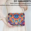 (US Local)DIY Mandala Diamond Art Wooden Coin Pouch with Chain 5D Diamond Painting Purse