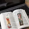 (US Local)4Pcs Special Shape Flower Bass 5D DIY Diamond Painting Bookmark for Book Lovers