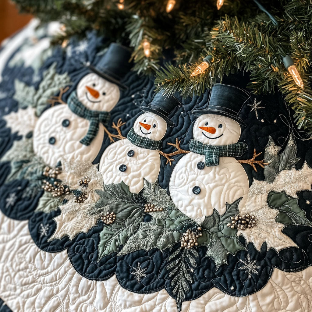 Frosted Friends Quilted Christmas Tree Skirt NCU0PT2315
