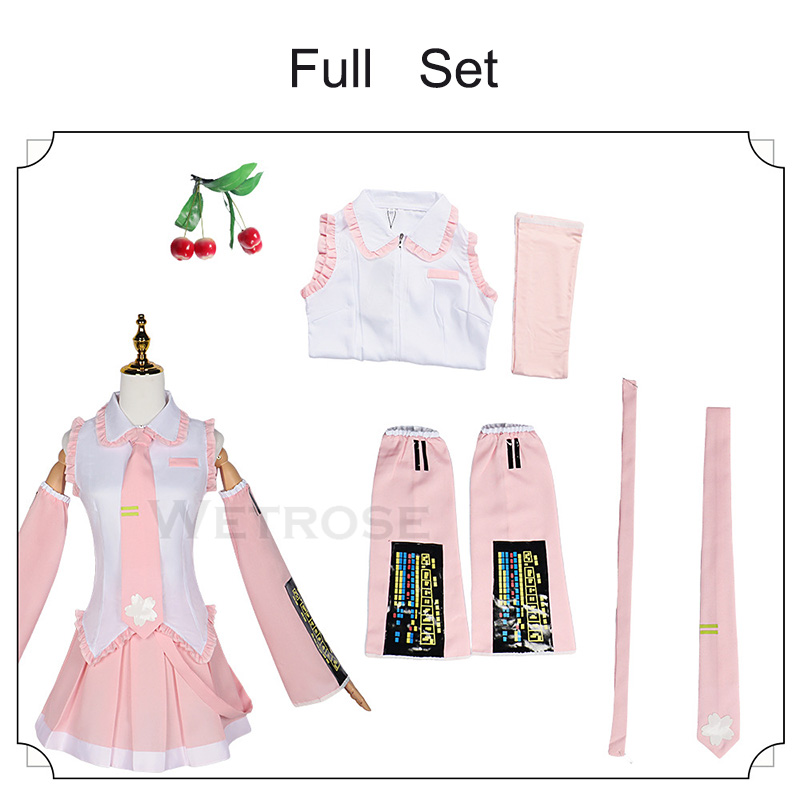 [Wetrose] In Stock Sakura Mik Cosplay Costume Pink Yoshino Cherry Flower V2 Wig Full Set