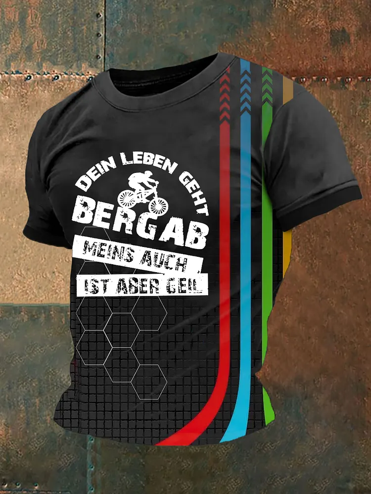 Herren Dein Leben geht Berhab Meins Auch Ist Aber Geil T-Shirt mit kurzen &Auml;rmeln