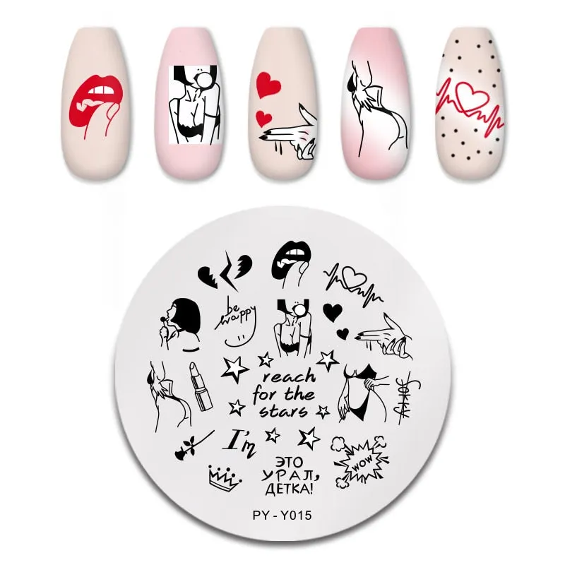 PICT YOU Nail Stamping Plates Flower Plant Pattern Nail Art Plate Stencil Stainless Steel Line Pictures Theme Image Plates Mold-Nail Inspo