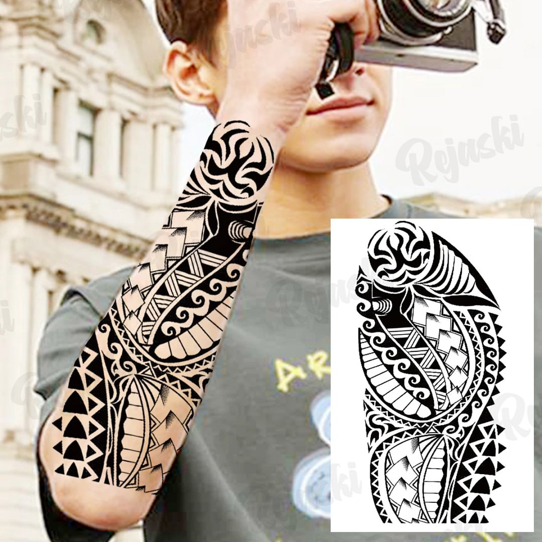 Sdrawing Thorns Temporary Tattoos For Adults Men Realistic Totem Maori Lion Compass Flower Tiger Fake Tattoo StickerArm Tatoos DIY