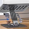 7-in-1 USB C Hub Stand, Tablet iPad Docking Station with 4K 30HZ HDMI, 3.5mm AUX, USB-A 3.0, 2 USB-A 2.0, SD/TF Card Slots, Host (5G), 100W PD Charging