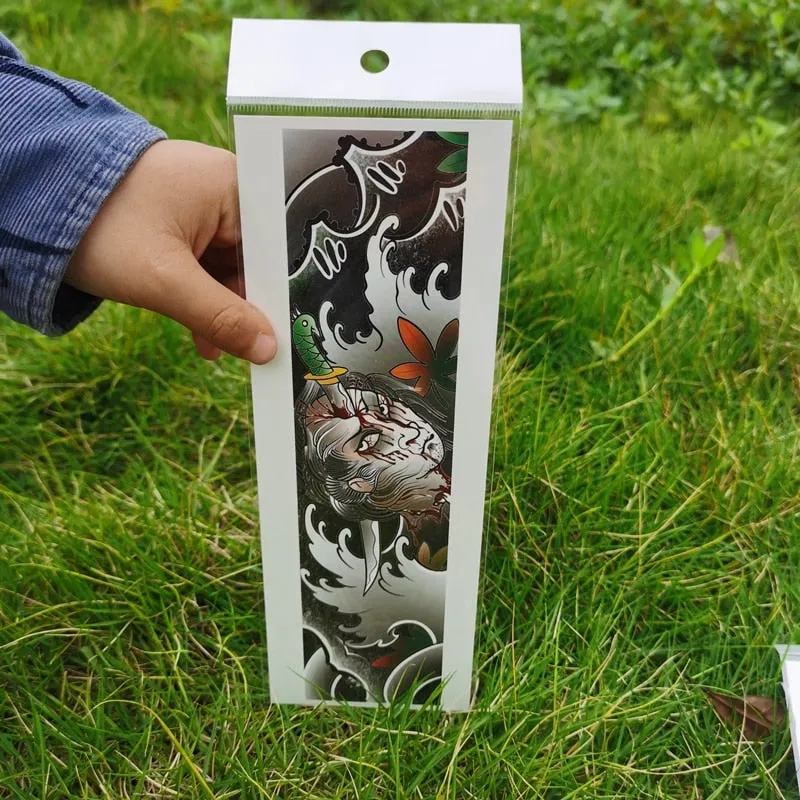 Waterproof Flower Arm Temporary Tattoo Sticker Chinese Wind Arm Ring Wave Art Dec Fake Tattoo Men Women Foot Ring Tattoo Sticker
