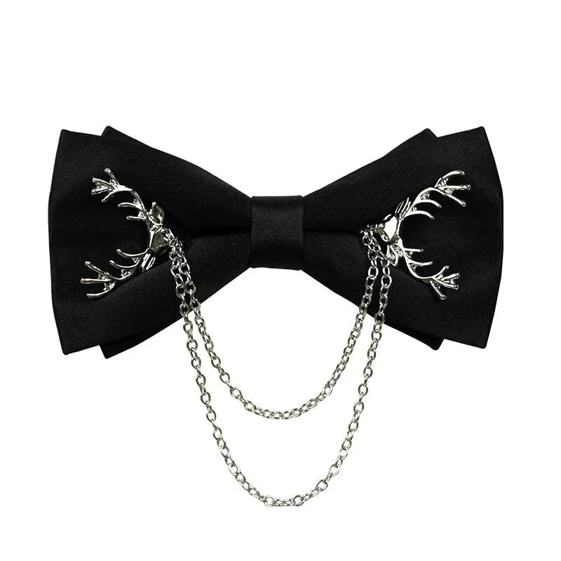 Upscale White Shirt Tassel Chain Rhinestone Bow Tie Bowtie Wedding Best Man Bowknot Red Luxury Tie Formal Dress Gifts for Men