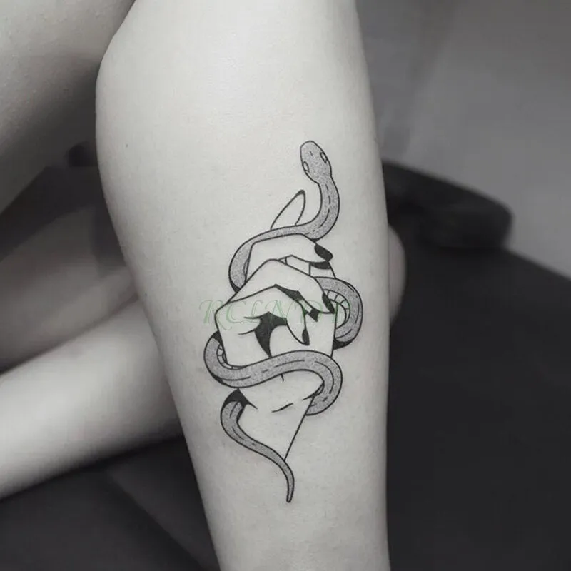 Water Transfer fake flsh tattoo cute cartoon gray rabbit Waterproof Temporary Tattoo sticker for adults kids 10.5*6 cm