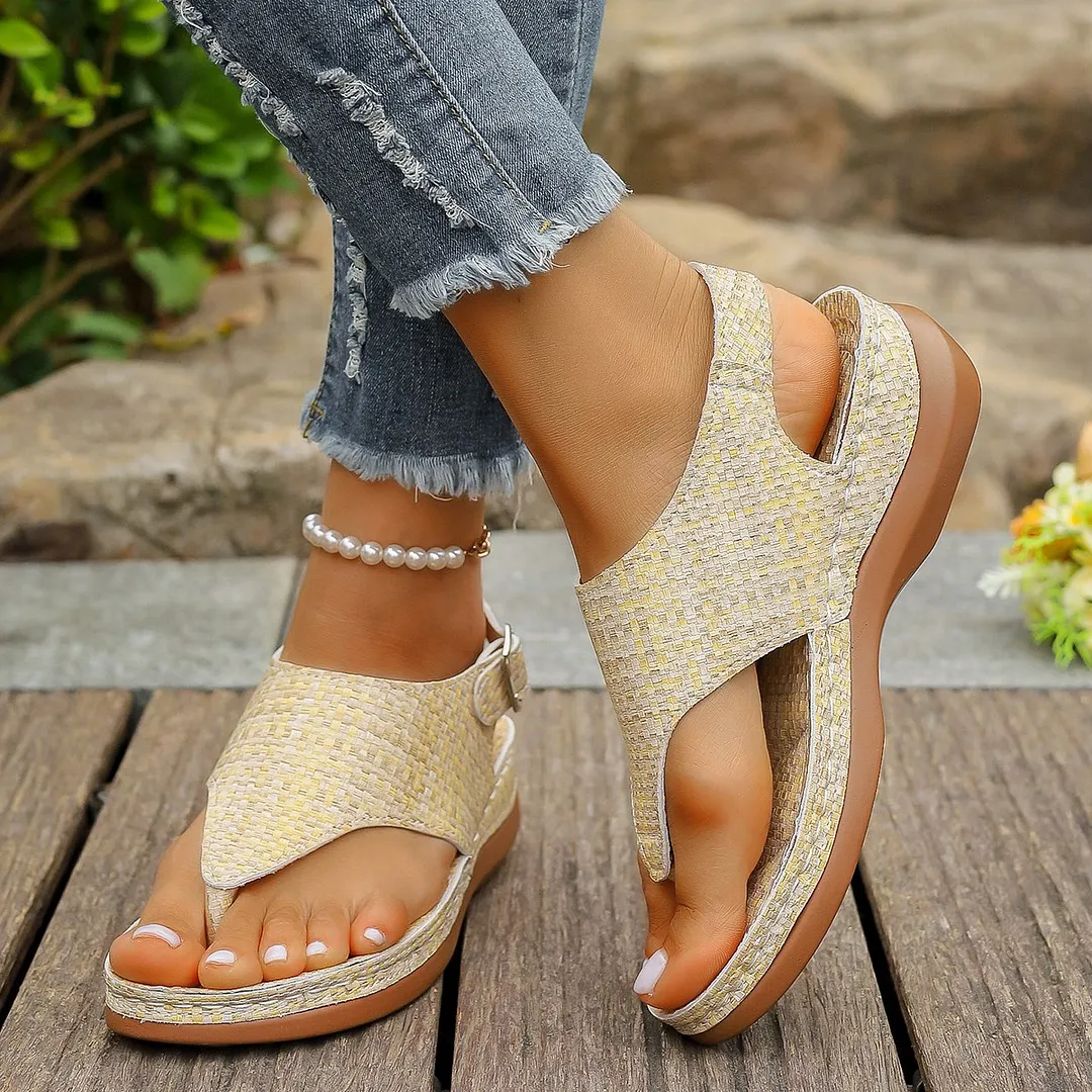 Yyvonne Word Sandals Women 20255 National Wind Embroidery Flowers After Buckle With Slopes And Sandals