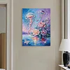 Flower Jellyfish DIY Pearl Painting Kit with Frame 30x40cm Pearl Gem Paintings Picture Arts Craft for Adults Beginners Gift Home Wall Decor