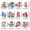(US Local)12Pcs Xmas Theme  DIY Diamond Christmas Tree Pendant Wall Door Decoration