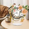 (US Local)Acrylic Special Shape Flower Bird Diamond Painting Clock Ornaments Kit for Home