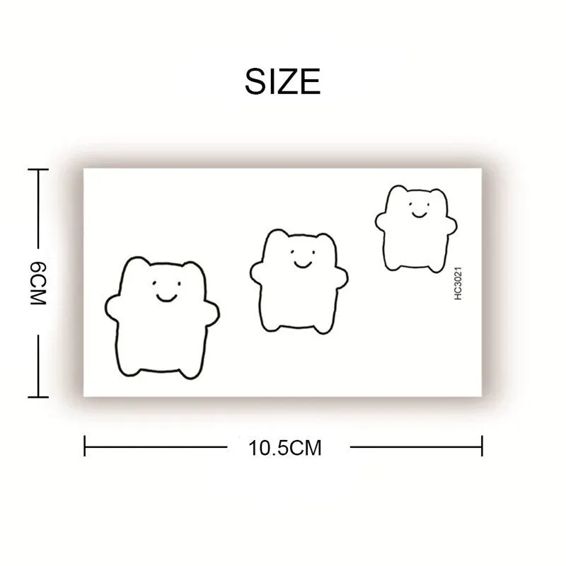2pcs Geometric Planet Fashion Temporary Tattoo Sticker Cute Rainbow Rabbit Cat Colorful Arm Body Art Large Fake Tattoo Sticker