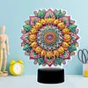 (US Local)DIY 5D Diamond Painting Acrylic Mandala  Night Light Lamp Home Decoration Ornament Gift Kit