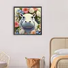 >SALE<5D DIY Full Round Drill Diamond Painting Hippopotamu Flowers Kit Decor 30x30cm