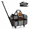 Pet Carrier- Airline Approved Dog Carrier with Wheels: Pet Travel Carrier, Cat Carrier with Telescopic Handle &ndash; Ideal for Dogs and Cats Easy to Fold
