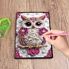 (US Local)50-Page A5 Owl Diamond Painting Notebook for Adult Holiday Birthday Gift