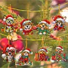 8Pcs Double Side Effect Acrylic Special Shaped Christmas Theme Xmas Trees Hanging Pendant Kits