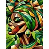Green Girl Painting-11CT Stamped/Counted Cross Stitch 40*55cm/15.75*21.65in