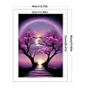 Moon Night Flower Tree-11CT Stamped Cross Stitch 60*40cm/23.62*15.75in (Big Size)