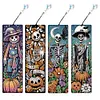 4Pcs Diamond Painting Halloween Pumpkin Skull Bookmark for Reading Enthusiasts