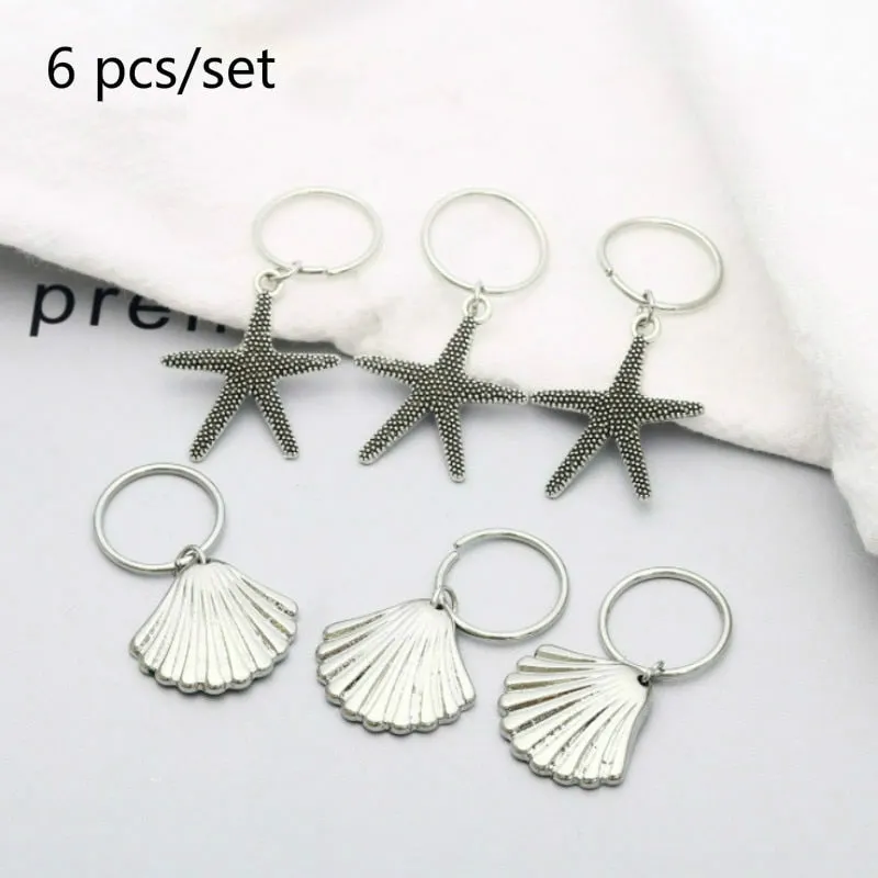 Hair Braid Coin Leaves Retro Colorful Beads Pendant Charms Rings Clip Headband for Pierced Hip-hop Braiders Leaves Accessories