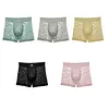 Men's high-end satin mid-waist sexy lace plus-size seamless boxer briefs