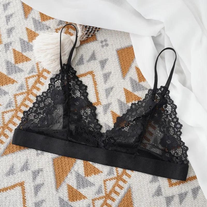 1/2 Pcs Sexy Bra For Woman Lace Thin Underwear Female Unlined Transparent Bras For Women Lace Sexy Lingerie Bralette 2021