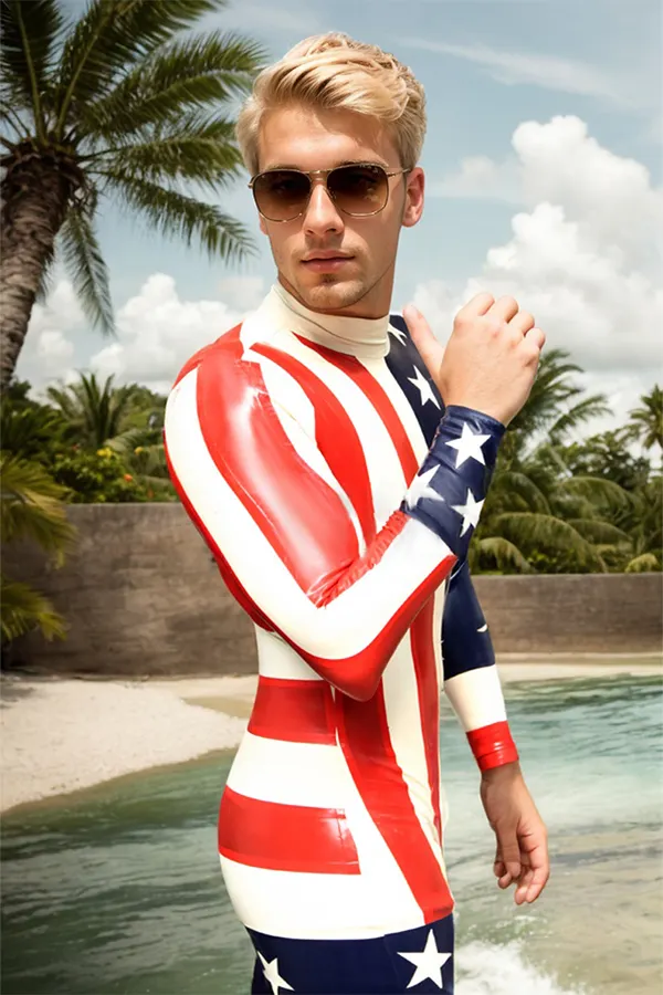 Men Latex Catsuits USA Hooray "USA Hooray" 