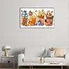 (Big Size)Winnie The Pooh Drinks-Full Round Diamond Painting 70*40CM