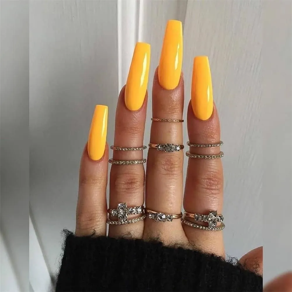 Nail Art Fake Nails Stiletto Tips Clear Press on Long False with Glue Coffin Stick Display Full Cover Artificial Designs Matte