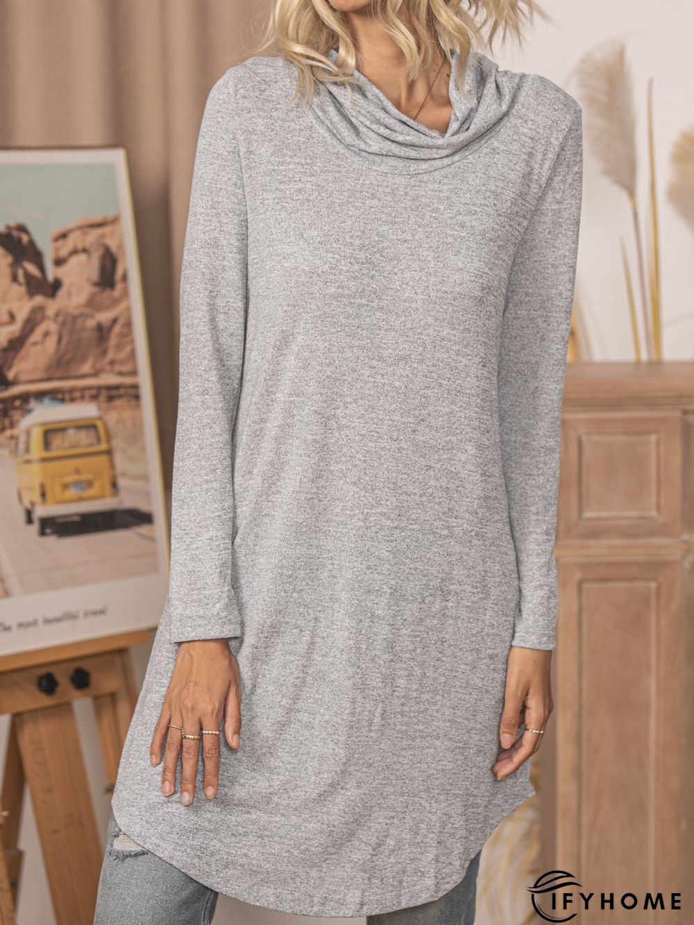 Gray Cotton Casual Top | IFYHOME