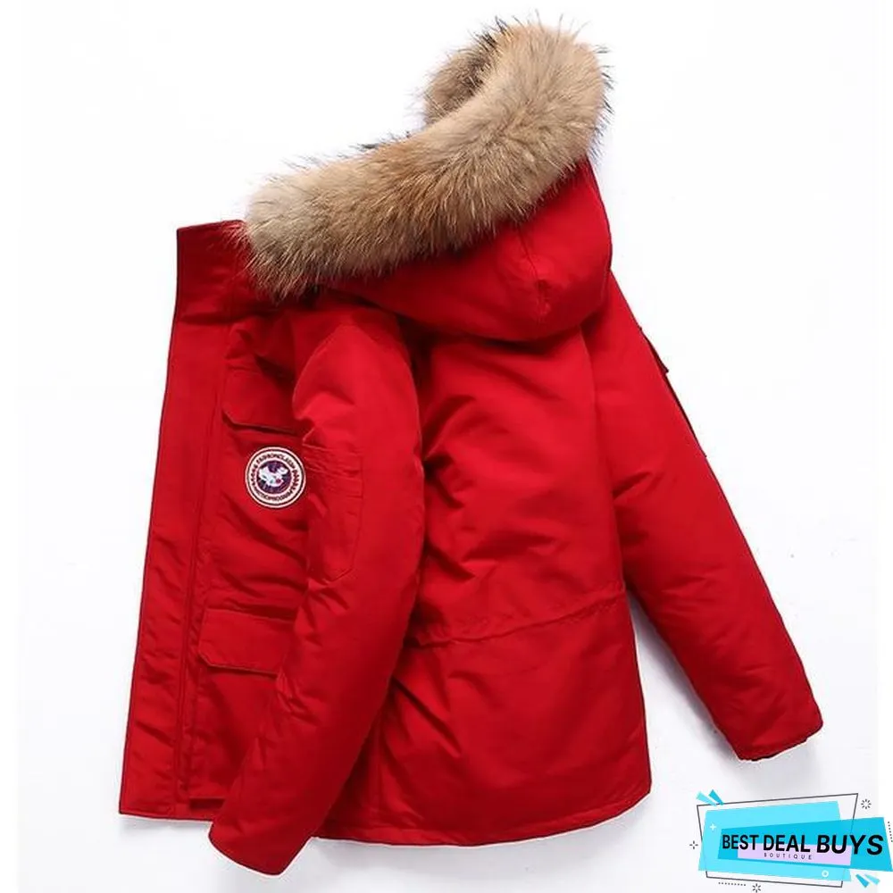 Winter Feather Men's Down Jacket Short Canada Down Jacket Outdoor Workwear Thick Warm Men's Winter Jacket