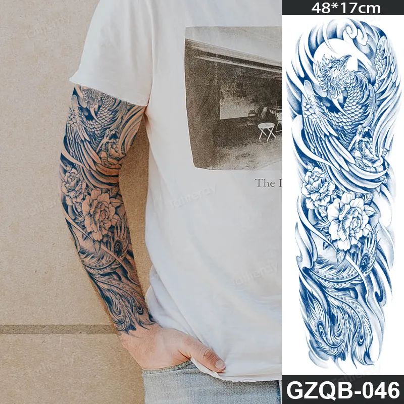 Sdrawing transfer tattoo fake large size full arm tattoo sleeve juice ink long lasting waterproof temporary tattoos men body art