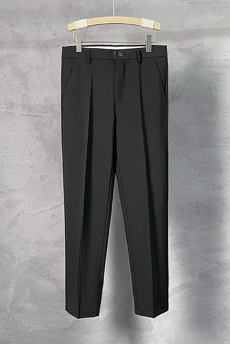 Men's Straight Leg Pants with Draped Silhouette