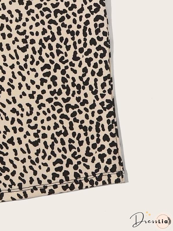 Lace Trim Leopard Print Cami Top