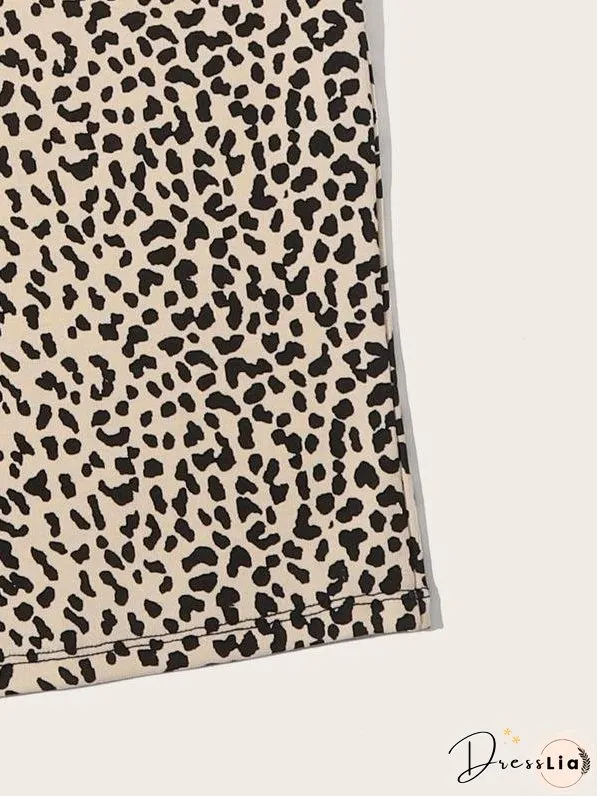 Lace Trim Leopard Print Cami Top