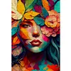 Woman Covering Face With Flowers - 11CT Stamped Cross Stitch 40*60cm/15.75*23.62in