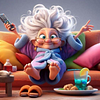 Diamond Painting-DIY Full Round Drill Casual Old Lady