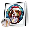 【Limited Stock Sale】Christmas Puppy Glass Painting-Paint by Numbers Acrylic Painting 40*40CM
